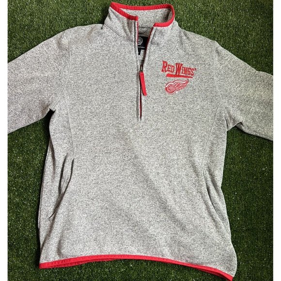 Detroit Red Wings NHL GIII Sports Pull Over Mens Large Gray/Red - Picture 2 of 10